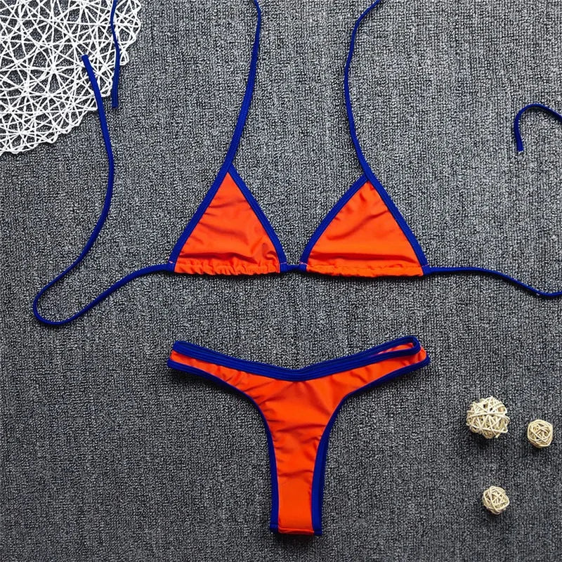 Swimsuit Women European and American Sexy Bikini, Backless, Fresh and Cute, Multi-color Two-piece Swimsuit for Women