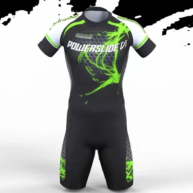 Powerslide Inline Racing Skin Suit 2023 Team Custom Racing Speed Inline Roller Skate Triathlon Sets Ciclismo Schaatsen Jumpsuit