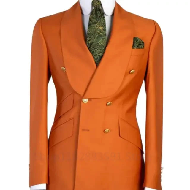 Mens Suits 1 Pieces Fashion Solid Double Breasted Men Wedding Prom Dress Male Blazer Only Slim Fit Suits Tuxedo