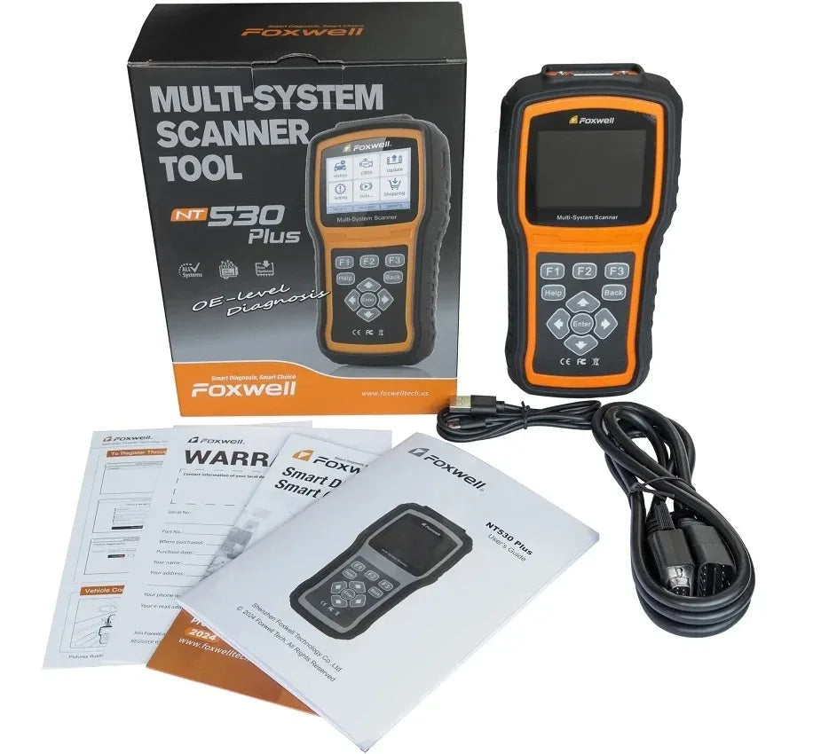 FOXWELL NT530 Plus OBD2 Scanner Oil, ABS, EPB Code Reader Automotive OBD2 SRS Airbag Diagnostic and ABS Brake Bleed Scan Tool