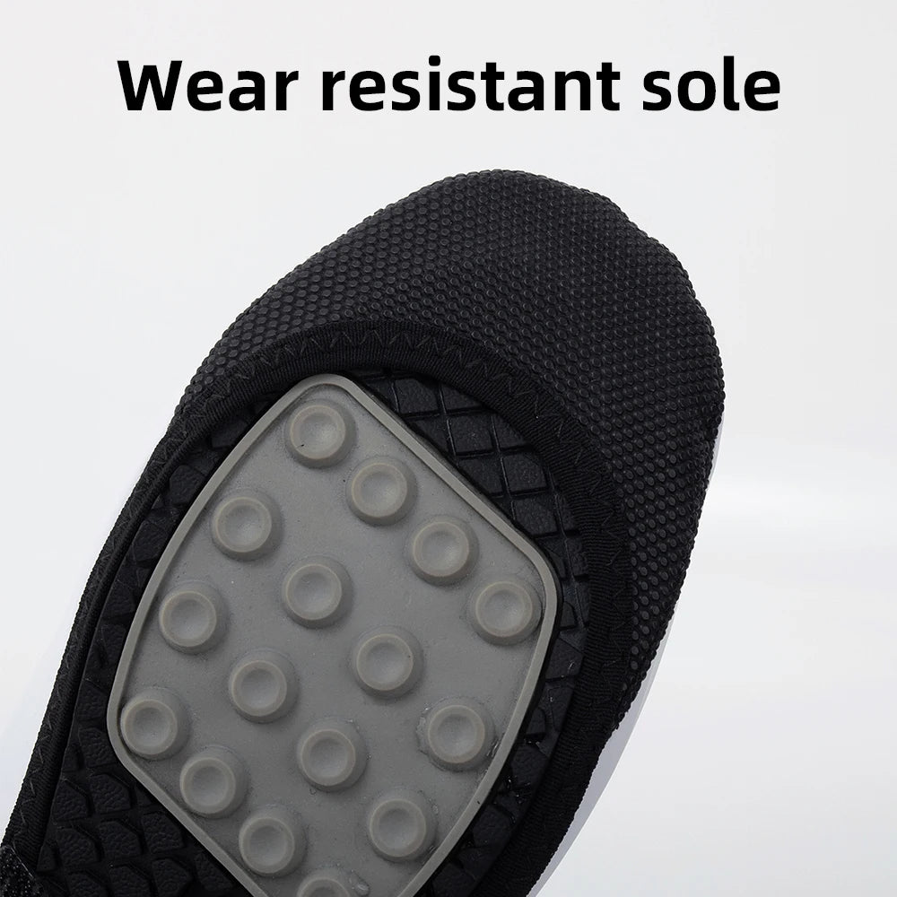 YKYWBIKE Cycling Shoe Covers Waterproof Lightweight Breathable Perforated Sole Elastic Band Reflective Road Bike Overshoes