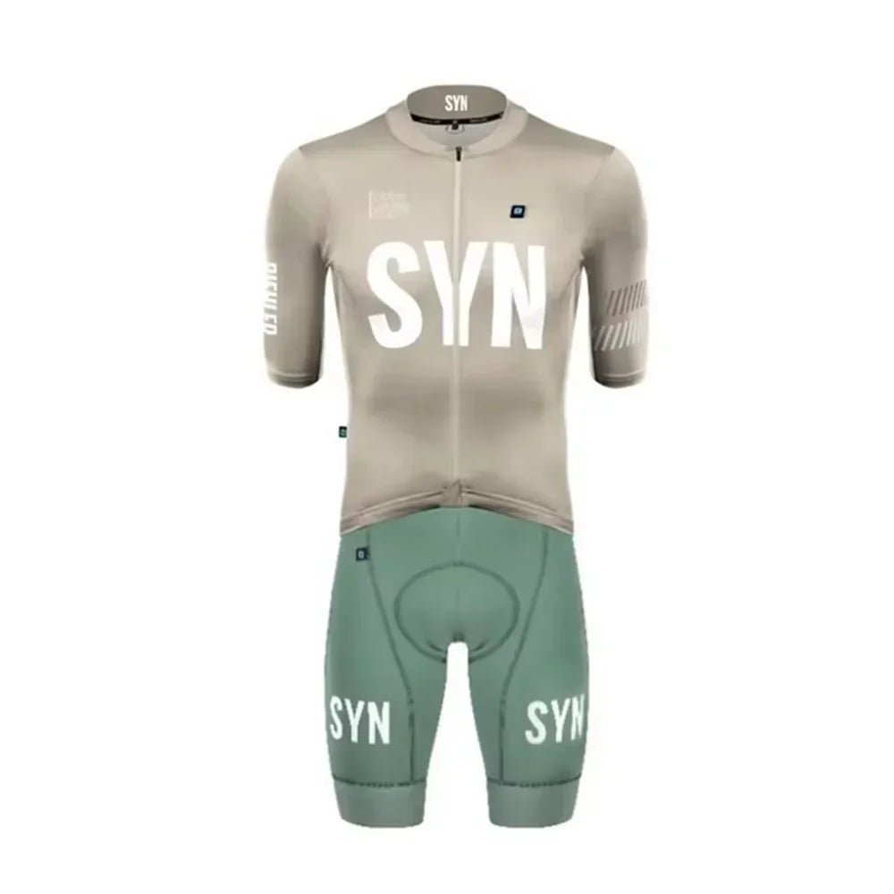 Summer Unisex summer short sleeve suit 2026 SYN short sleeve cycling Jersey and gel shorts Triathlon Suit Mtb