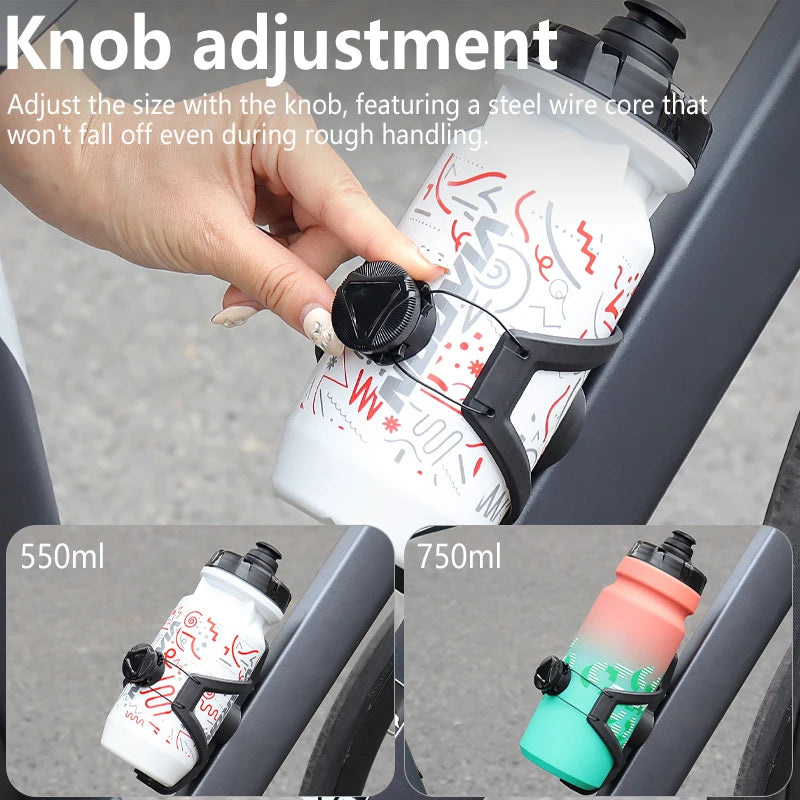 Universal Adjustable Bike Bottle Cage 68-90mm ATWEINA Water Bottle Holder with Integrated AirTag Case
