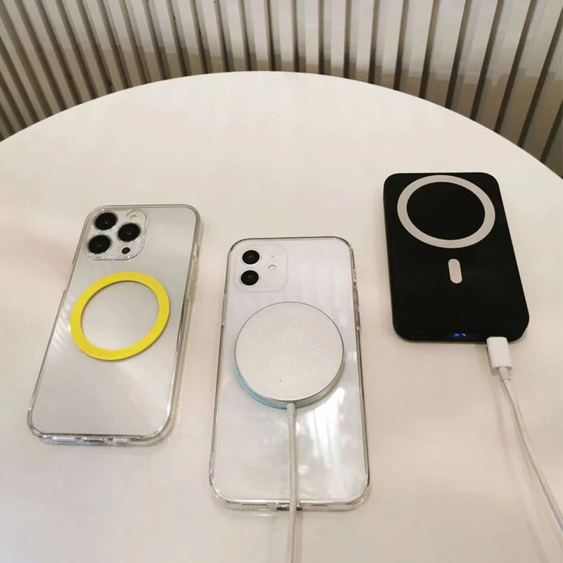 Universal Magnetic Mobile Phone Ring for Magsafe Accessories Metal Sticker Wireless Charger Iron Plate Sheet for iPhone 12 13 14