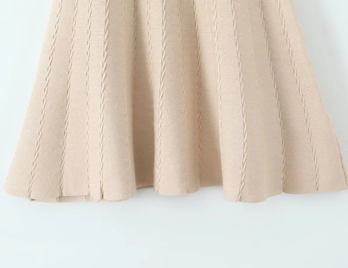 YENKYE 2025 Women O Neck Sleeveless A-line Slim Knit Dresses Casual Autumn Tank Mini Dress