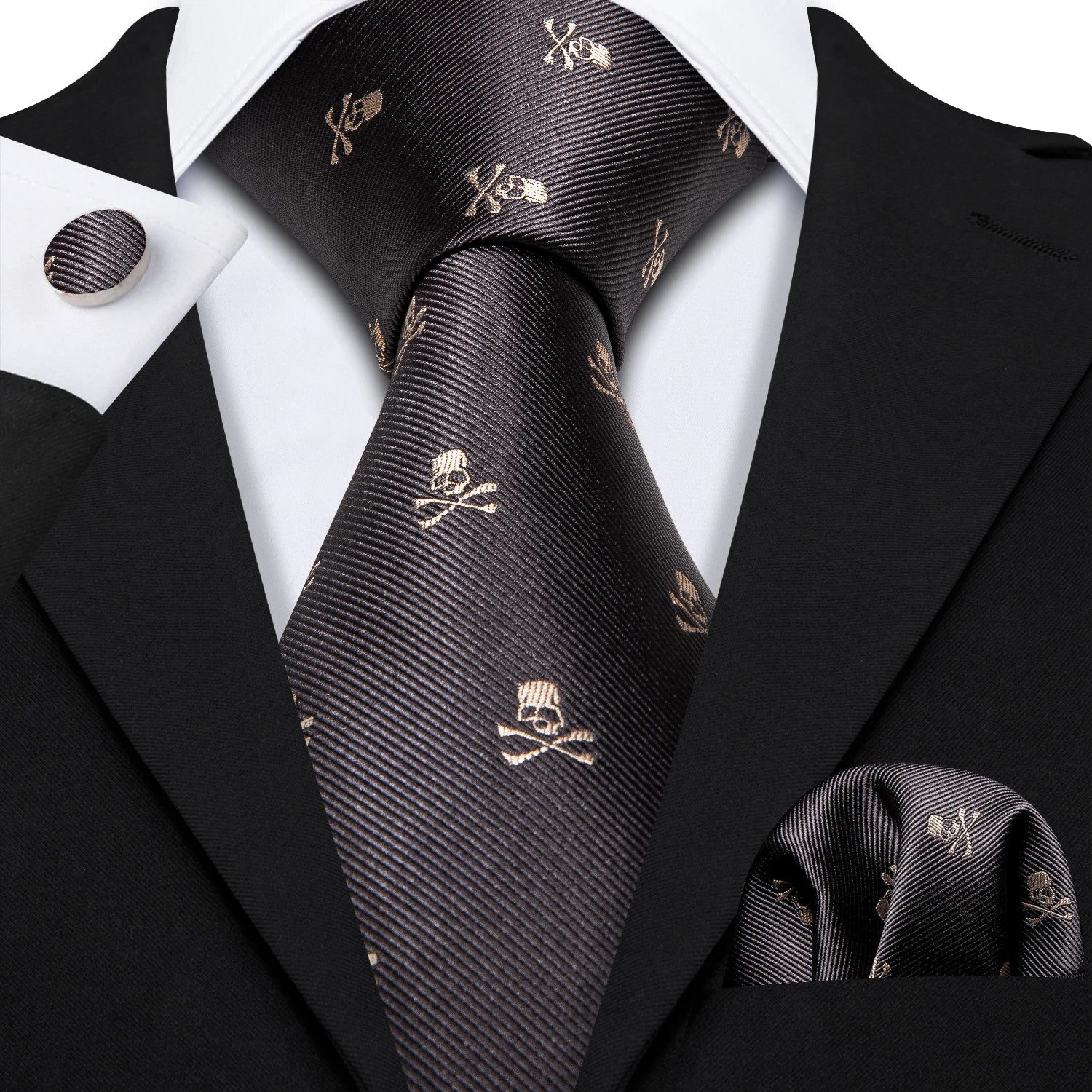 Barry.Wang Jacquard Brown & Gold Men&