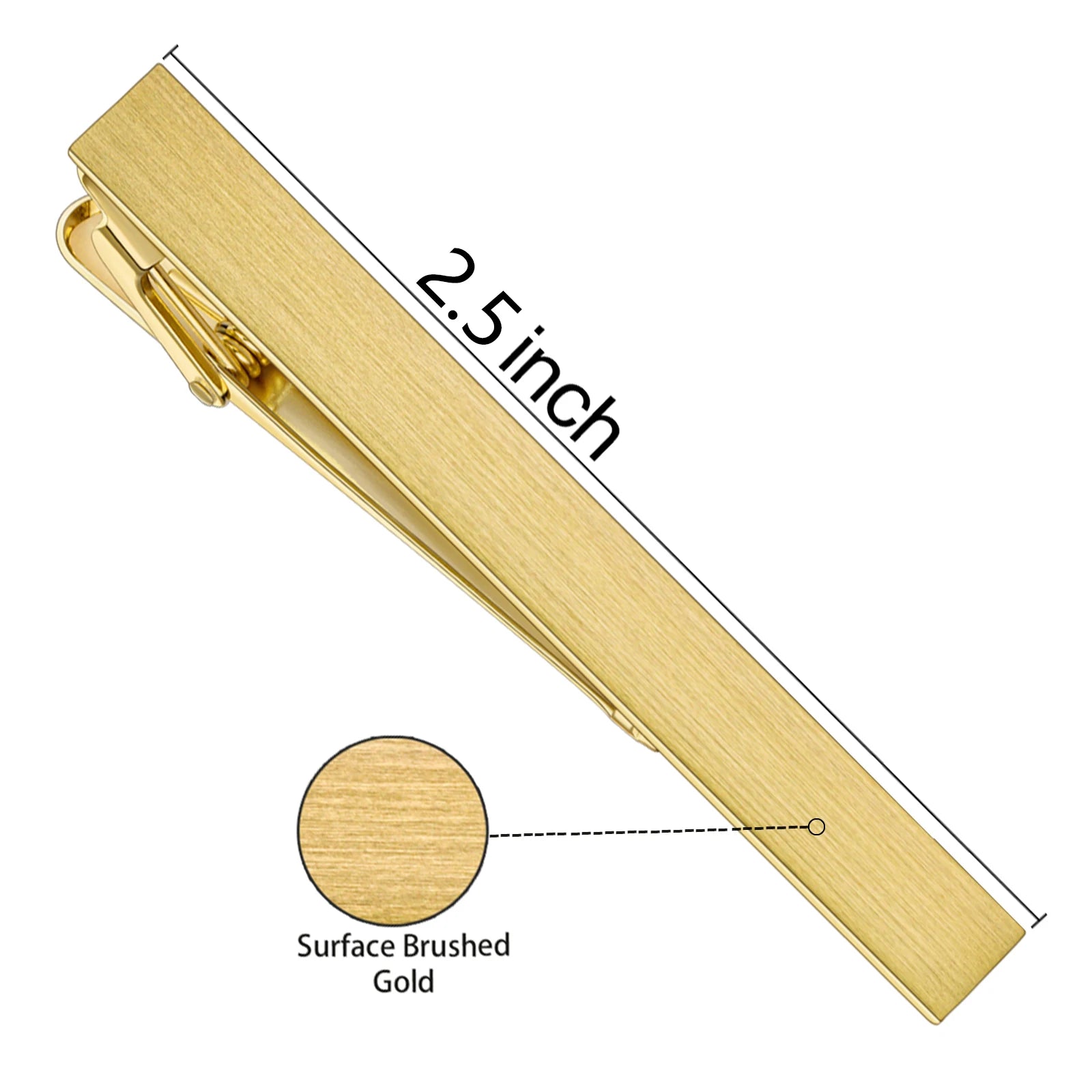 HAWSON Goldren Tie Clip For Men 2/2.2/2.5 inch Classic Copper Tie Bar Business Collar Pin Skiny Necktie Tie Pin Clip for Working