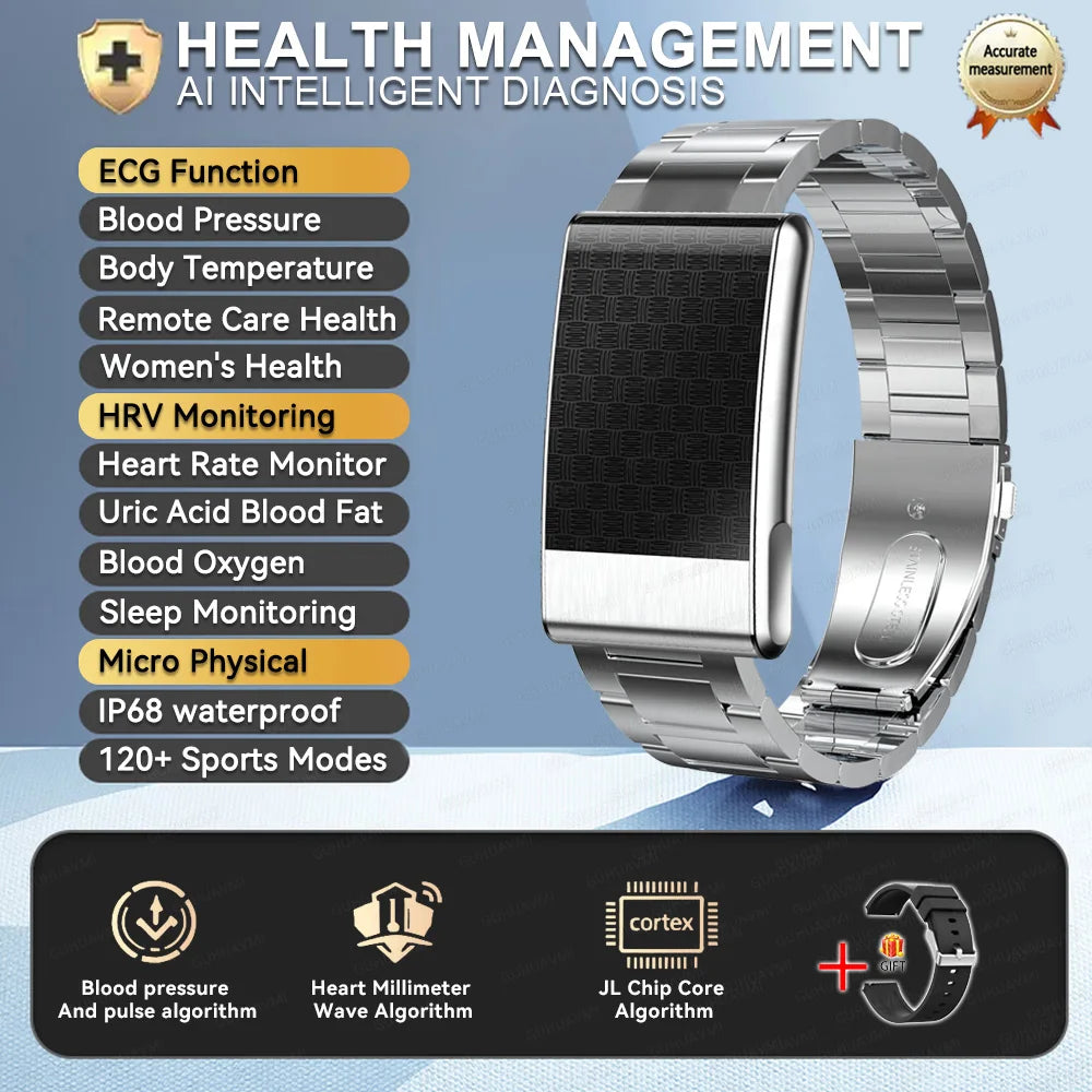 2026 No Screen Health Smart Bracelet ECG Detection Blood Lipids Uric Acid Heart Rate IP68 Sports Smart Bracelet For Andrio IOS