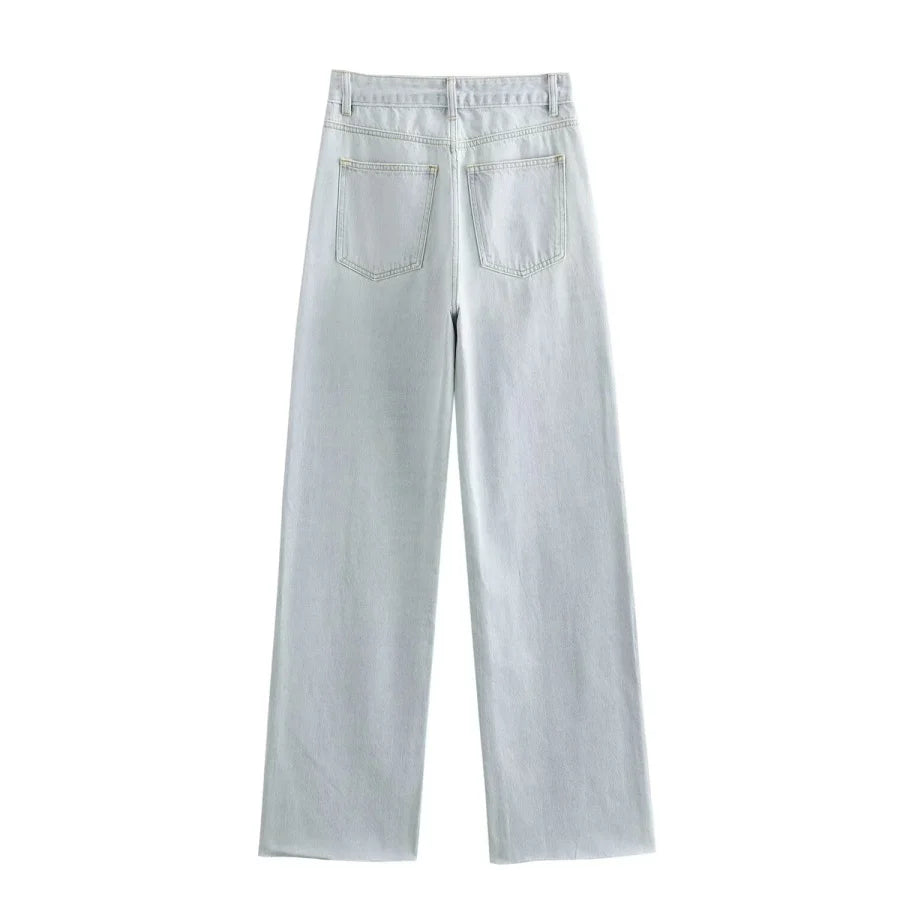 ETJ Wide-leg high-waisted jeans women&
