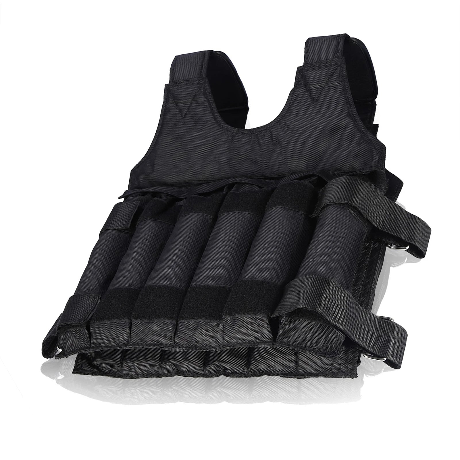 Max.50kg Loading Fitness Weighted Vest with 12 Pouches Training Fitness Jacket Adjustable Fitness Equipment For Boxing Training