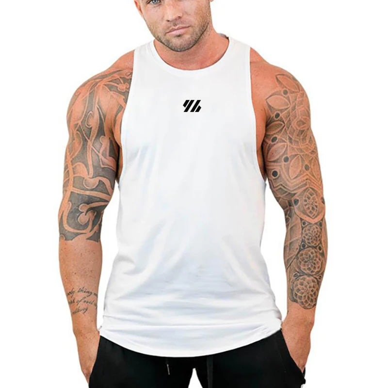 Mens Running Loose Vests Bodybuilding Muscle Tank Tops Gym Workout Fitness Sleeveless Shirts Summer Cotton Breathable Undershirt