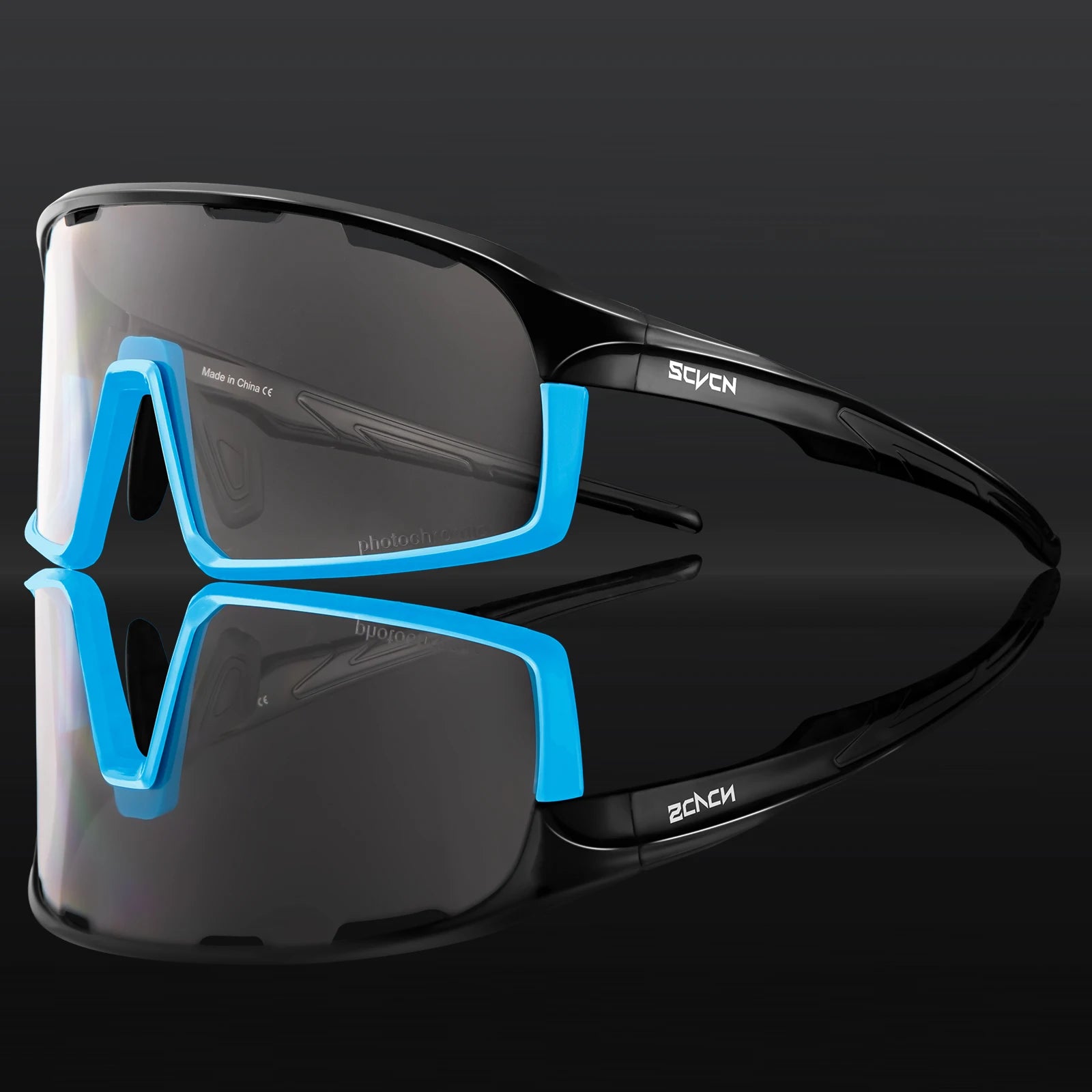 SCVCN Photochromic Cycling Sunglasses Cycling Glasses UV400 Bicycle Eyewear Sports MTB Outdoor Bike Goggles Sunglasses Eyepieces