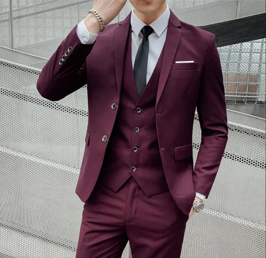 Suit (Blazer+ Vest + Trousers) Men&