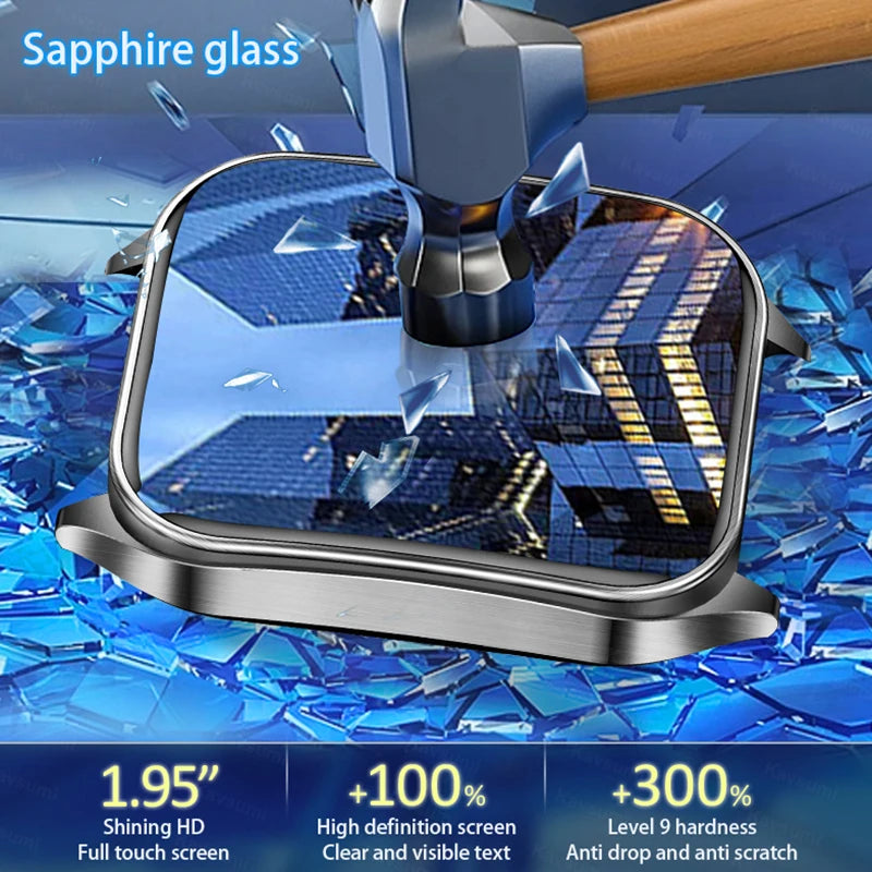 2025 Laser Treatment Three High SmartWatch 1.95" Sapphire Curved Screen ECG+PPG Blood fat Uric Acid Health Diagnosis Smartwatch