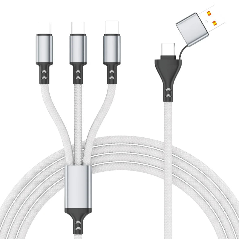 Two Tow Three 100w Braided Fast Charge Data Cable Pd For Mobile Phone Tablet Fully Compatible With Huawei Xiaomi Multi Interface