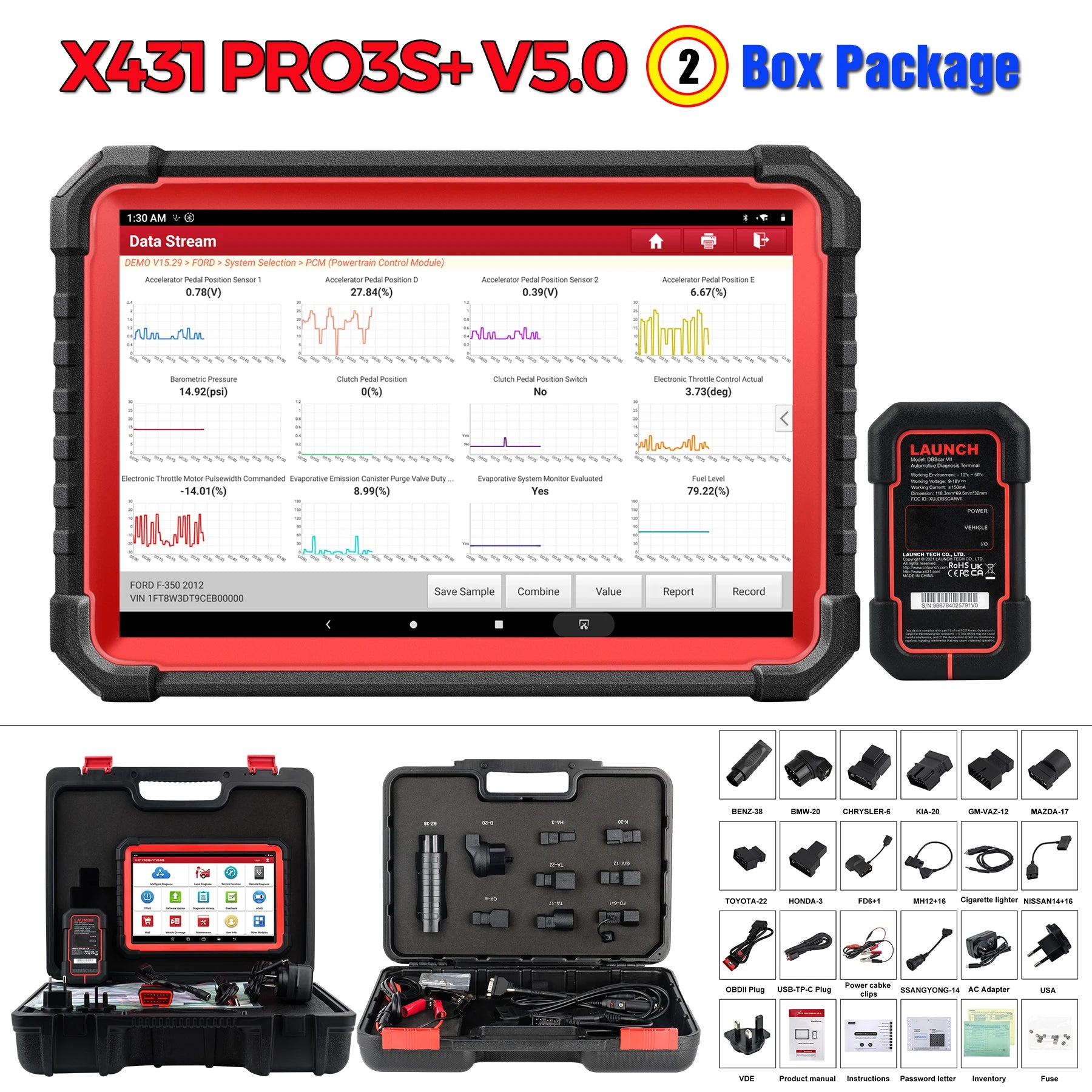 LAUNCH X431 PRO3S+ V5.0 Online Coding Auto Diagnostic Tools Bidirectionnal Control All Service OBD2 Scanner FCA DOIP CANFD