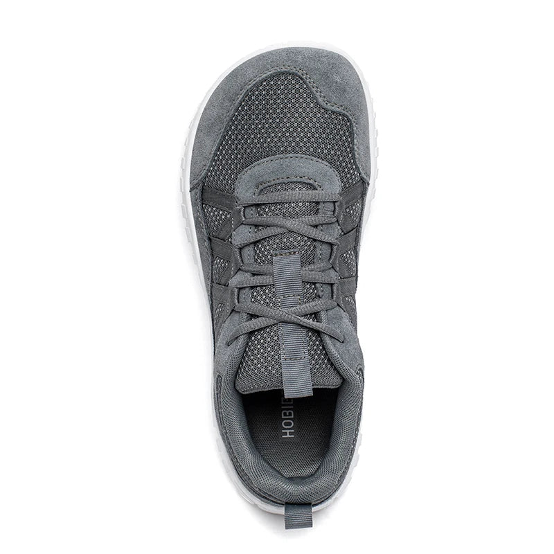 HOBIBEAR Wide Toe Walking Shoes Men Women Non Slip Outdoor Sneakers Lace Up Mesh Breathable Running Shoes