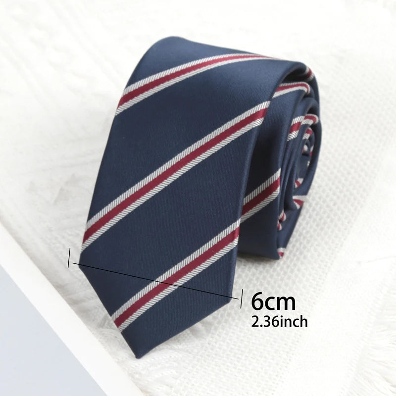 Men Ties Classic Business Necktie Black Stripes Navy Blue Groom Tie for Man Gifts Neck Tie for Wedding Party Clothes Accessories