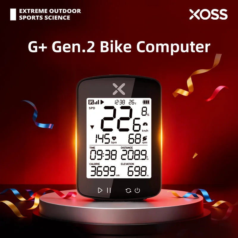 XOSS G2+ GPS Cycling Computer G Plus Bicycle Odometer G+ Gen.2 Wireless Speedometer Bluetooth Tracker Waterproof Road Bike MTB