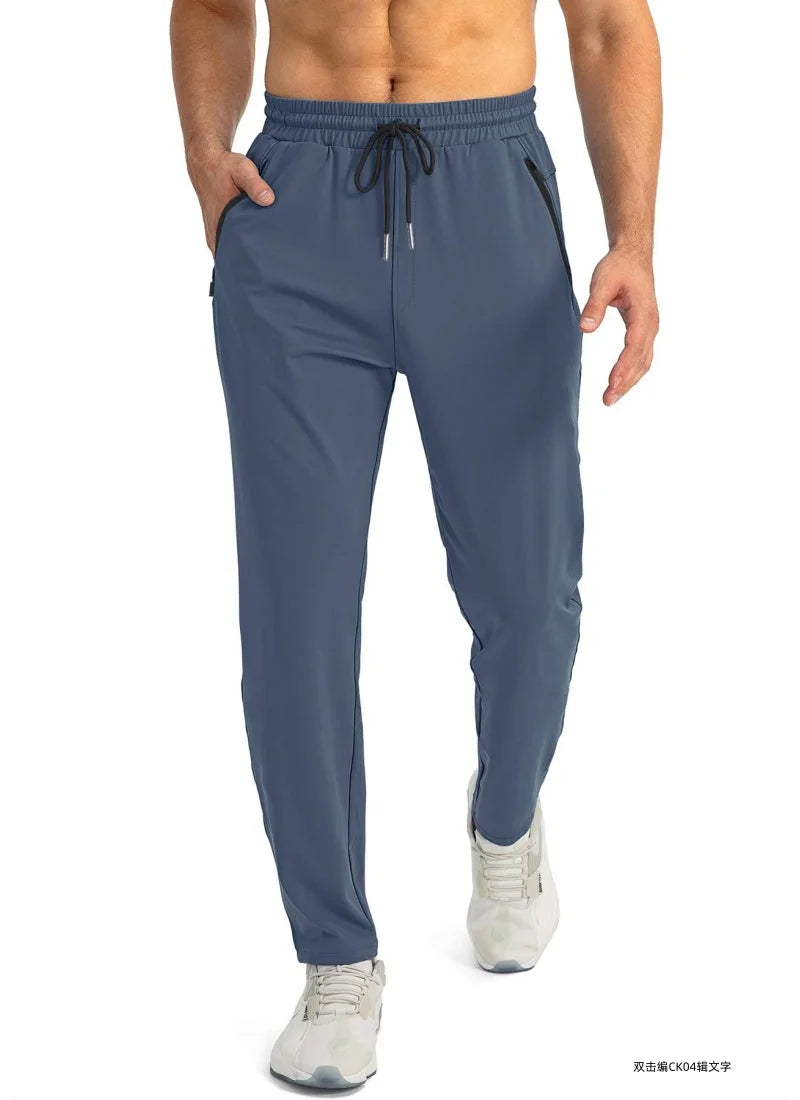 Outdoor Pants Men Quick Dry Straight Running Hiking Pants Elastic Lightweight Yoga Fitness Exercise Sweatpants Joggers