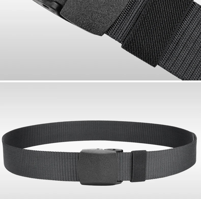 Plus Size 110 120 130 140 150 160 170cm Military Men Belt Women Nylon Canvas Army Outdoor Tactical Waist Belt Plastic Buckle