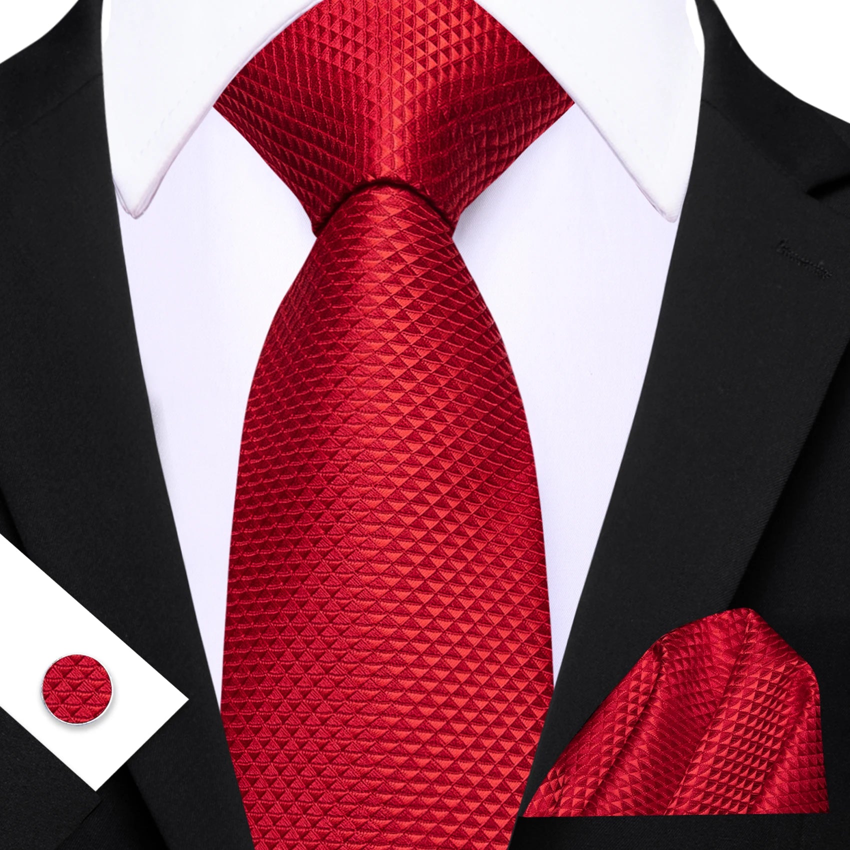 Barry.Wang Jacquard Bright Red Men&