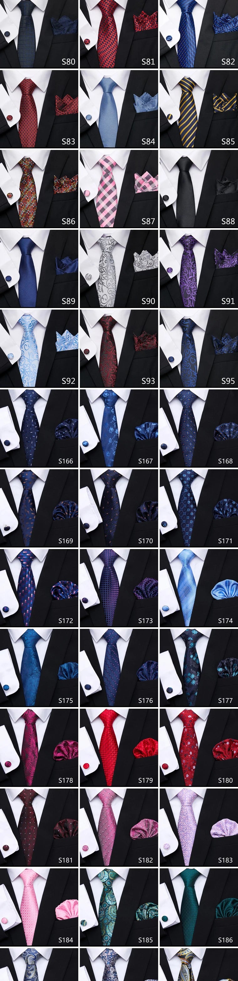 Men`s Tie Red Plaid print Jacquard Woven Tie Hanky Cufflinks Sets For Formal Wedding Business Party Free Postage