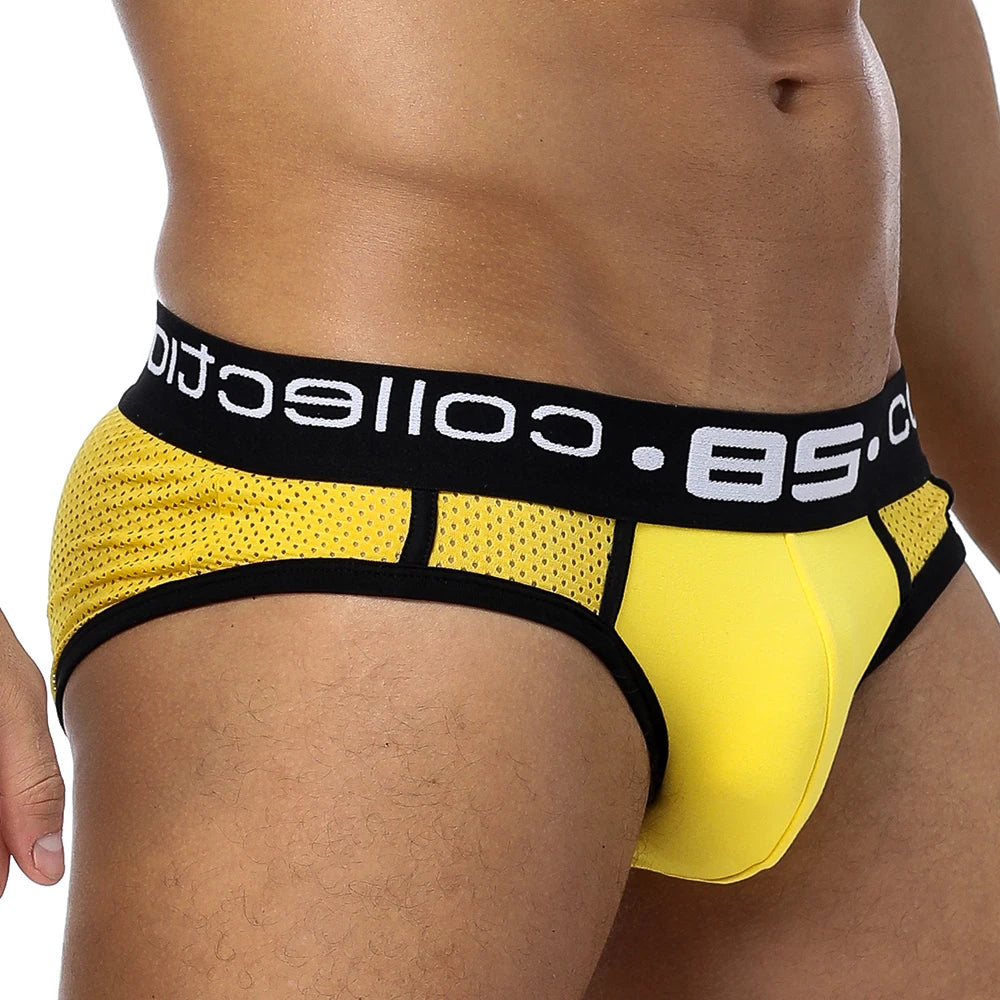3Pcs Pack Brand Men Underwear Mesh Qucik-Dry Sexy Men Briefs Breathable Mens Slip Cueca Male Panties Underpants Briefs