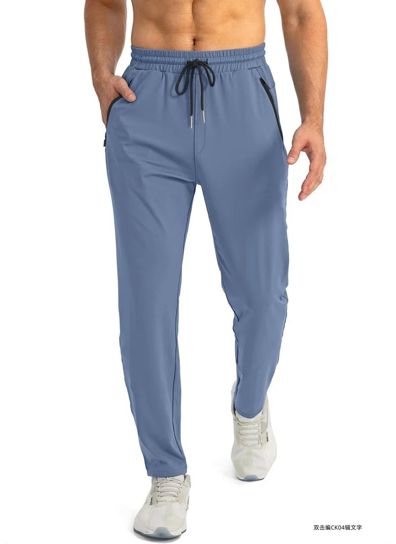 Outdoor Pants Men Quick Dry Straight Running Hiking Pants Elastic Lightweight Yoga Fitness Exercise Sweatpants Joggers