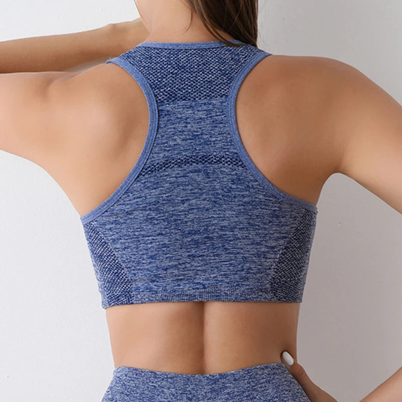 Sports Women Bras Yoga Top Vest High Shockproof Quick-drying Yoga Gym Running Fitness Underwear Ladies Seamless Sportswear
