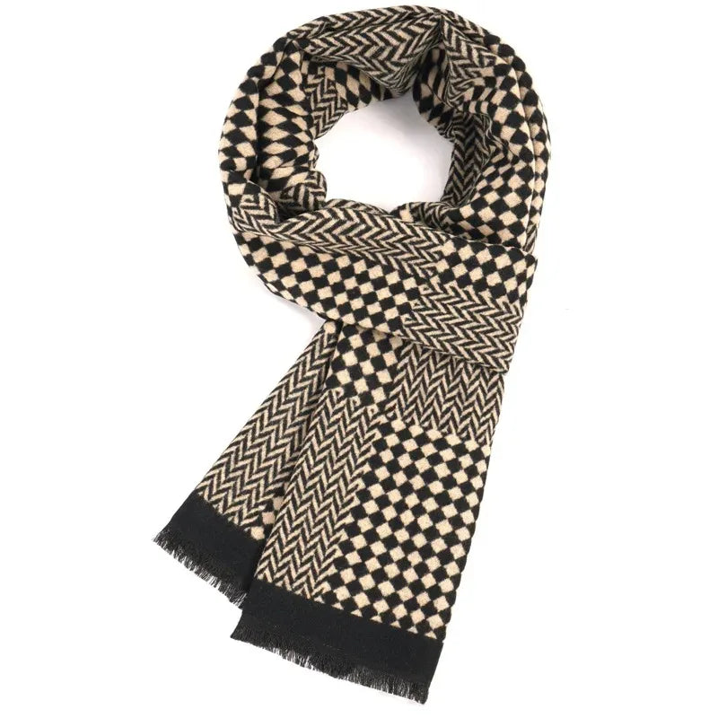 Classic Brand Scarfs for Men Thick Imitation Cashmere Shawl Scarves Winter Warm Business Muffler Scarves Long Wrap