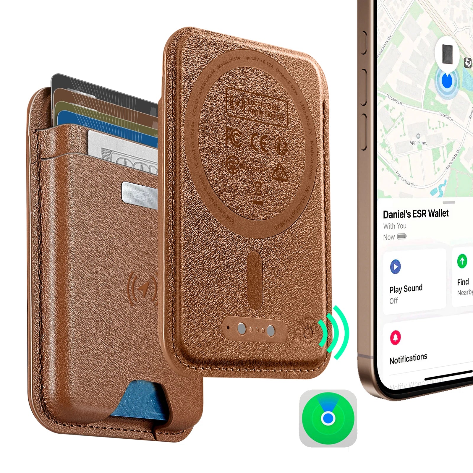 ESR for MagSafe Wallet with Find My Functionality 5 Cards Holder Strong Magnetic Wallet for iPhone 16/15/14/13/12 Series