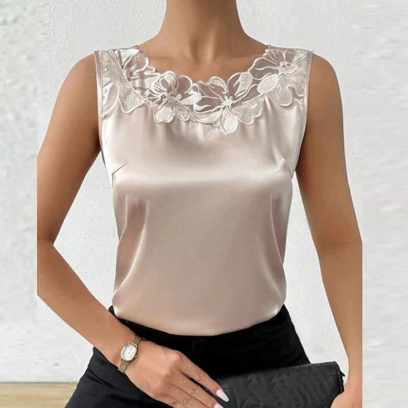 White Top Woman Sexy Lace Vest Women Sleeveless T-Shirts Tank Top Female Fashion T-shirts For Women