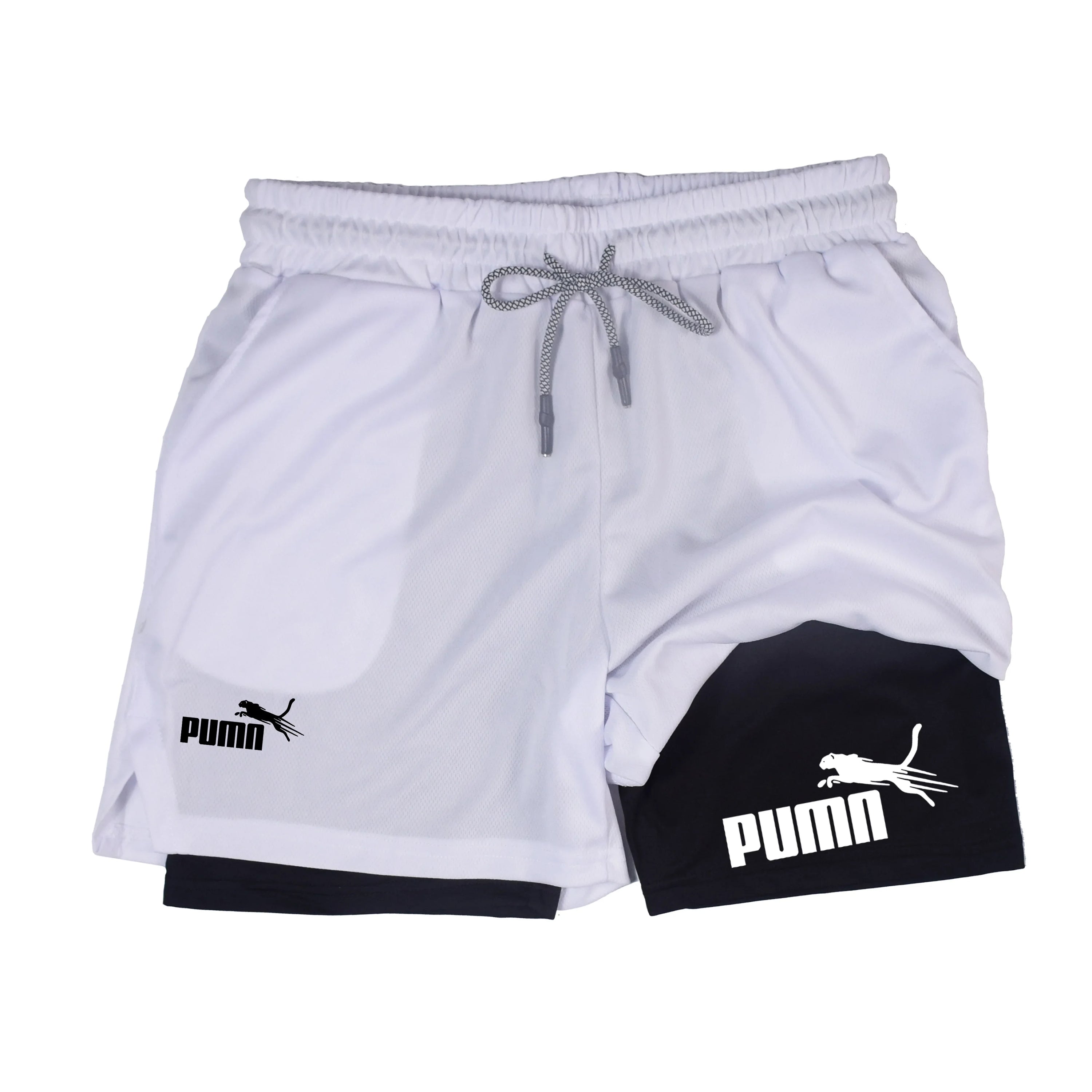 Summer breathable 2-in-1 double-layer shorts men&