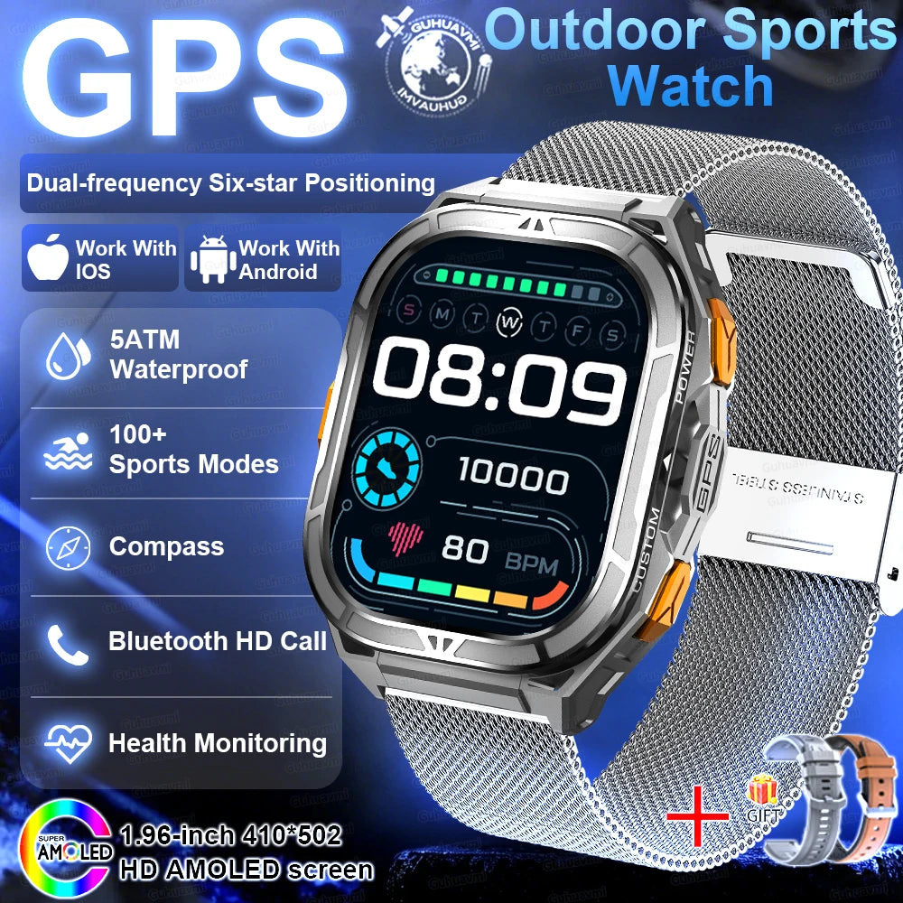 Outdoor TREX3 Smartwatch GPS 10ATM Waterproof Compass Altimeter 530mAh Battery Bluetooth Call Men Sports Smart Watch GUHUAVMI