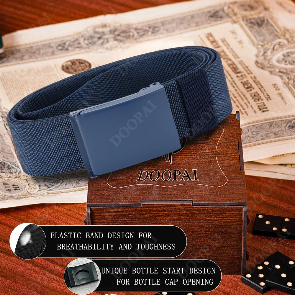 Men Female Belts Military Nylon Adjustable Belt Outdoor Travel Tactical Waist Belt with Plastic Buckle for Pants 125cm