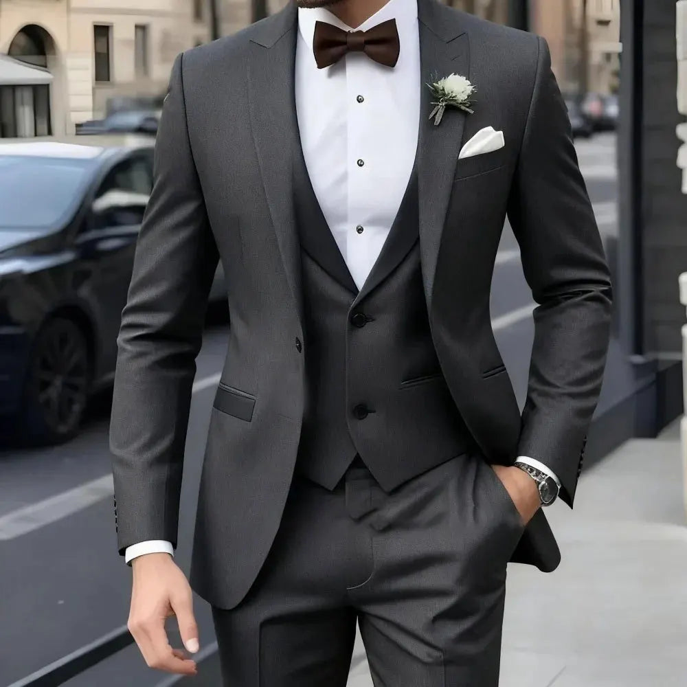 New Business Casual MC Wedding Groom Best Man Dress Jacquard Men&