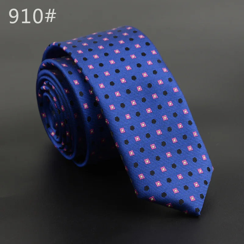 5cm Width Mens Ties New Fashion Plaid Neckties Corbatas Gravata Jacquard Woven Slim Tie Business Wedding Stripe Neck Tie For Men