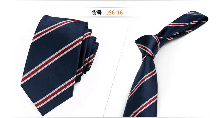 Fashion Ties for Men Accessories 6cm Fashion Business Wedding Classic Silk Tie Blue Black Red Men&