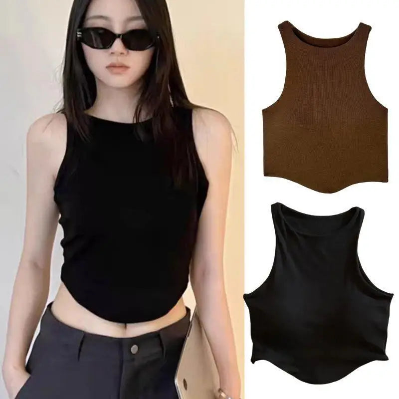 Summer Women Tank Tops Camisole With Padded Bra Solid Color Sexy Off Shoulder O Neck Elastic Sport Vest Push Up Base Shirt