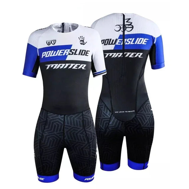 Powerslide Inline Racing Skin Suit 2023 Team Custom Racing Speed Inline Roller Skate Triathlon Sets Ciclismo Schaatsen Jumpsuit
