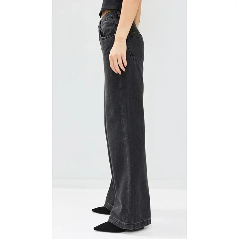 2025 Ins Fashion Jeans Women Comfortable High Waisted White Jeans Girls Thin Stretch Denim Pants Female Straight Leg Trousers
