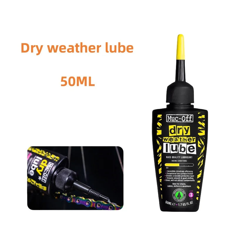 Muc-Off Bicycle Chain Lube 50ML Wet Dry All Weather Wax Formula Smooth Shifting Reduces Friction Road Bike Lubricant