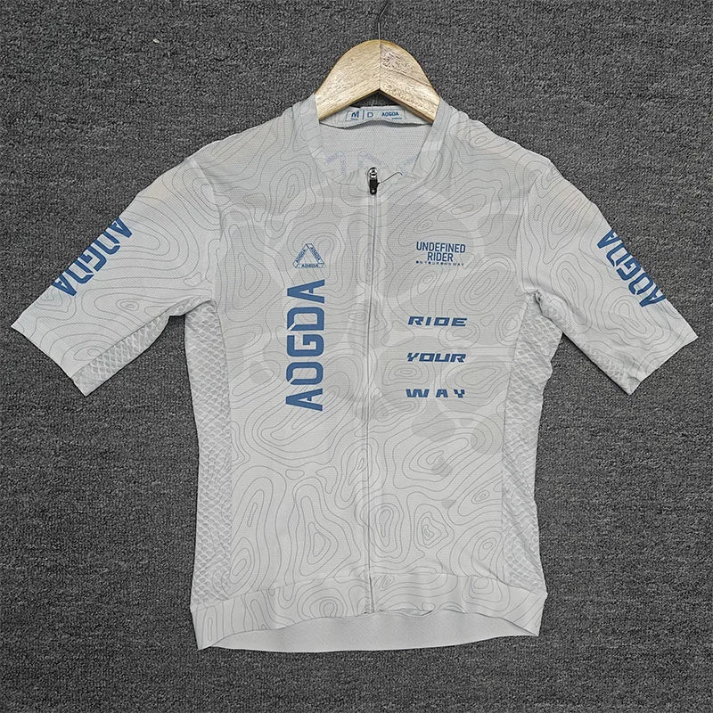 AOGDA Lightweight Aero Cycling Clothing Men,Comfortable Racing Bike Jersey,Pro Team Slim Fit Short Sleeve Cycling Jersey