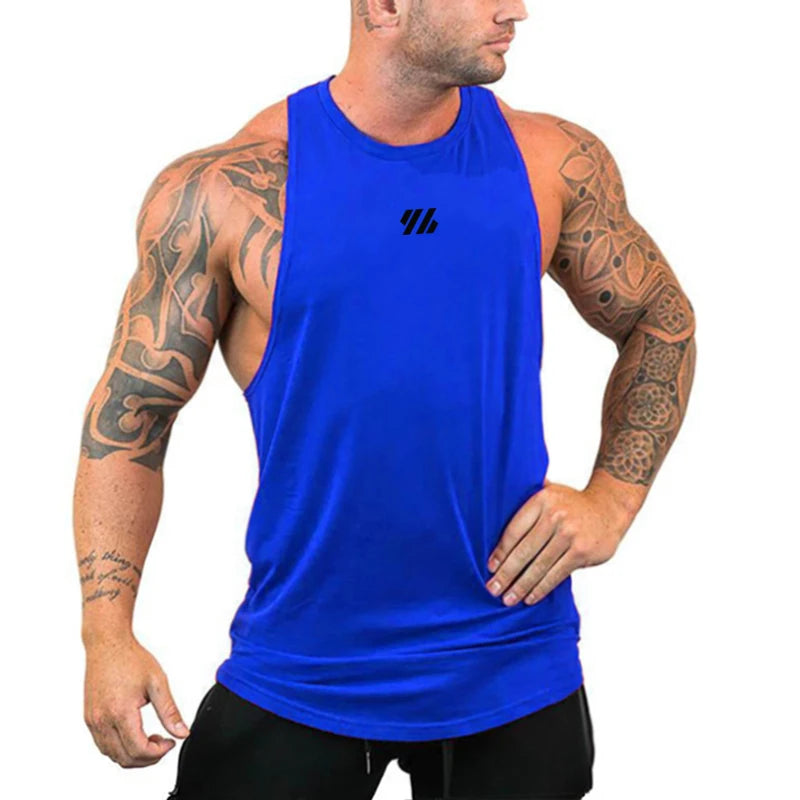 Mens Running Loose Vests Bodybuilding Muscle Tank Tops Gym Workout Fitness Sleeveless Shirts Summer Cotton Breathable Undershirt