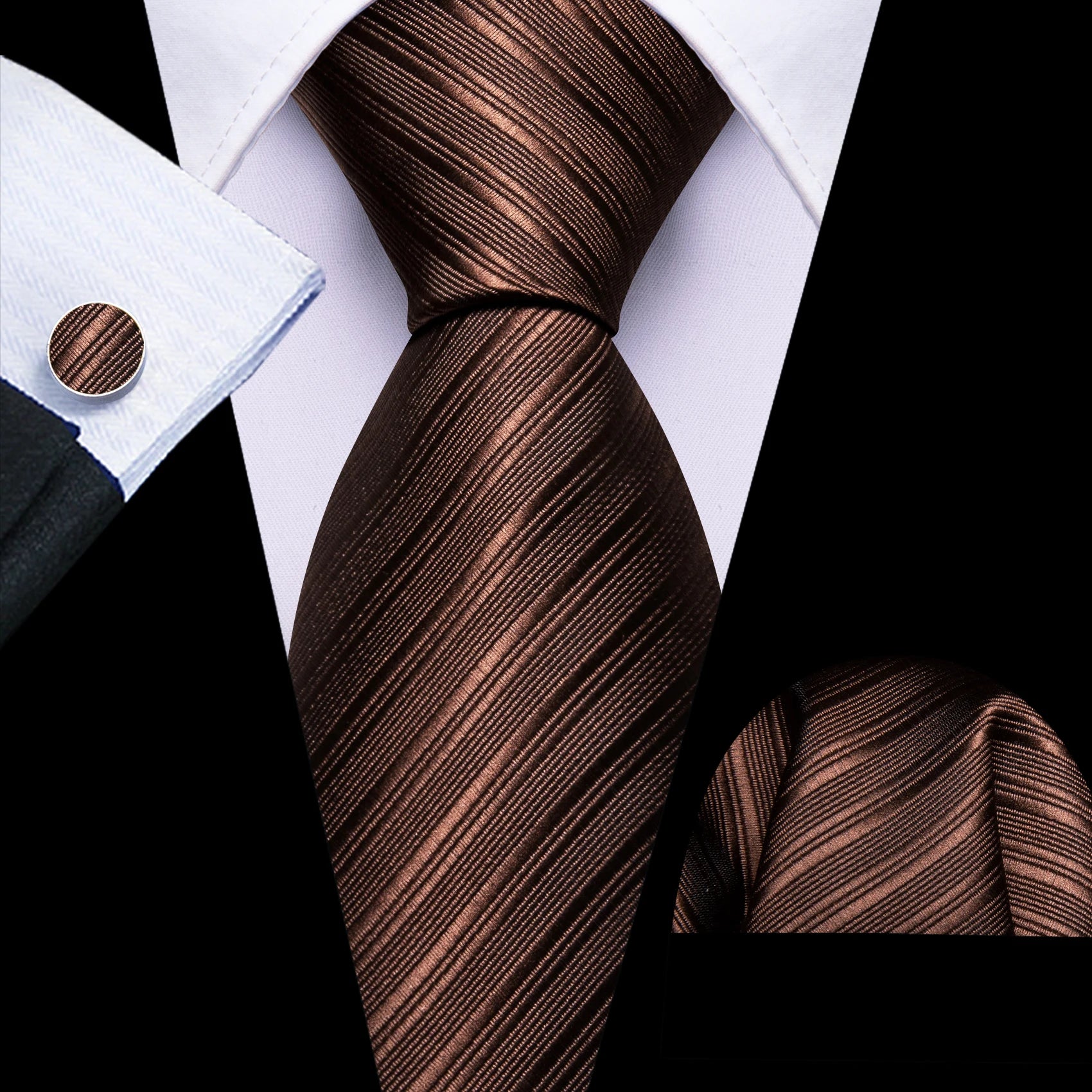 Barry.Wang Jacquard Brown & Gold Men&