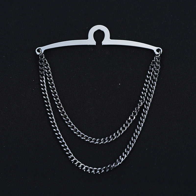 ICEYY Copper Tie Clip Tie Chain Hanger Tie Pins Men&