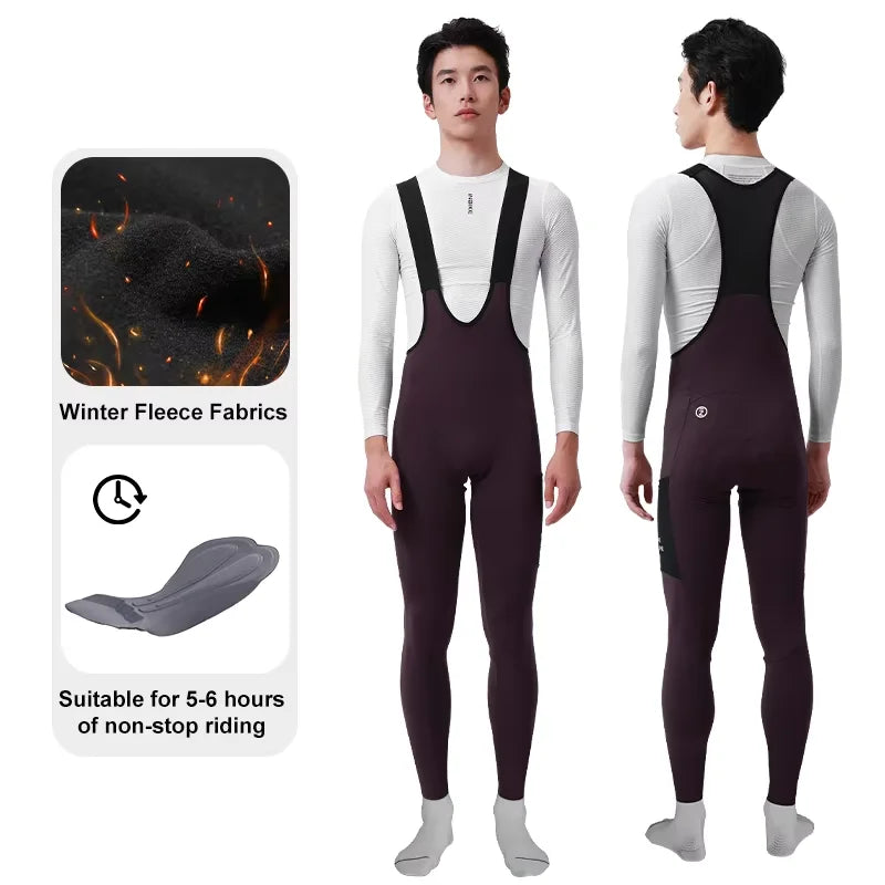 INBIKE Winter Cycling Bib Pants Thermal Fleece Men&