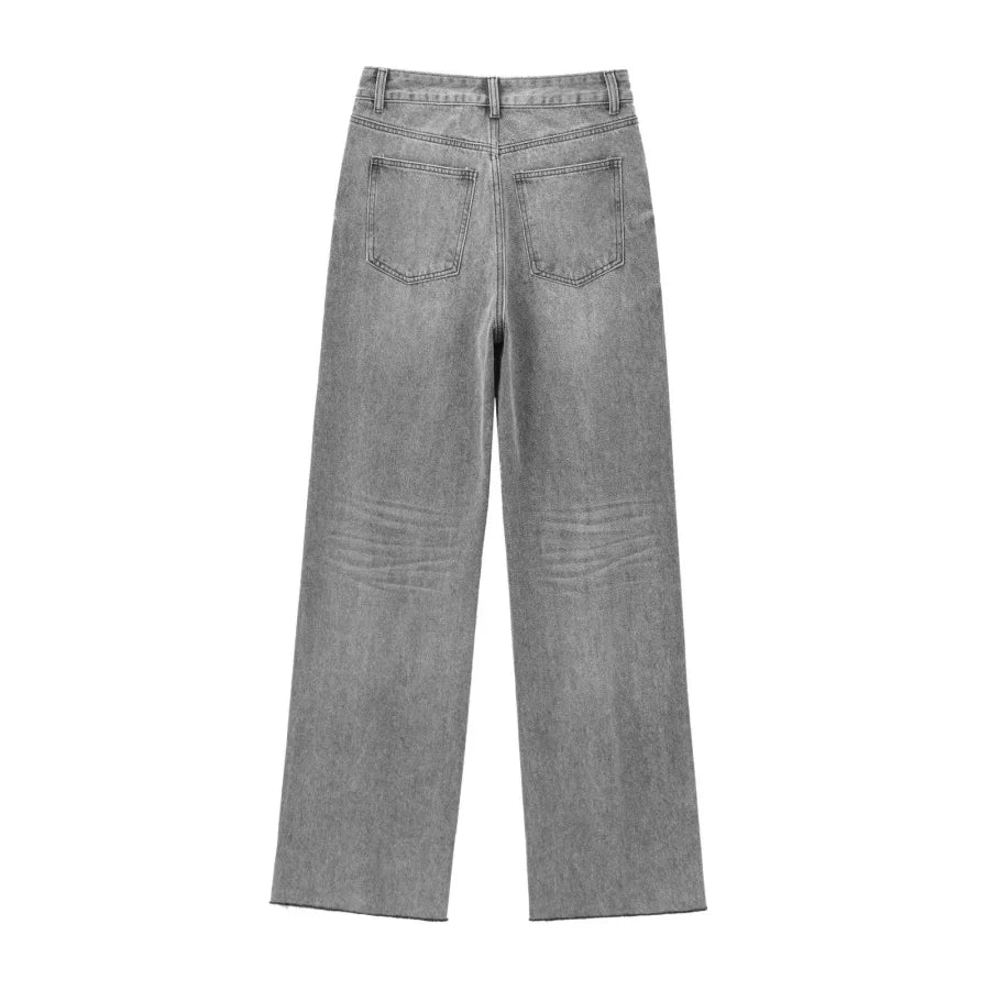ETJ Wide-leg high-waisted jeans women&
