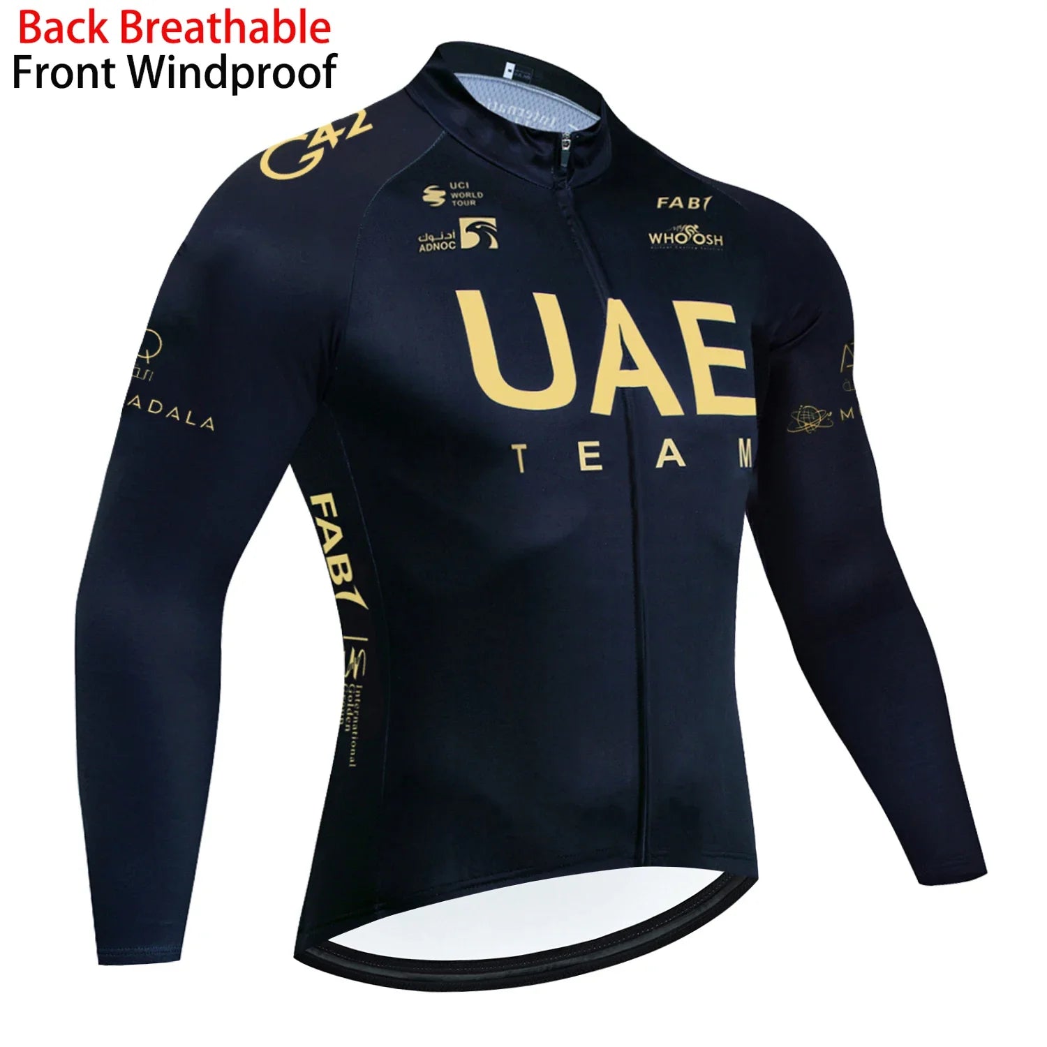 High Quality Cycling Clothing UAE Cycling Jersey Long Sleeve Windbreaker Bike Maillot Ropa Ciclismo Bicycl Jersey Tops 3 Pockets